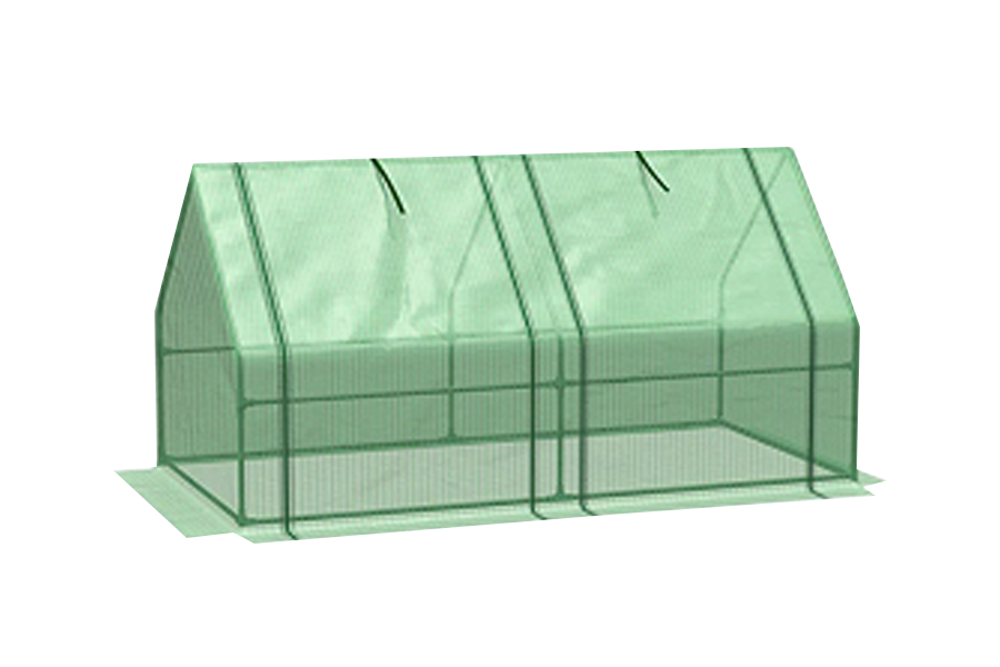 6' x 3' x 3' Portable Mini Greenhouse Outdoor Garden with Large Zipper Doors and Water/UV PE Cover, Green