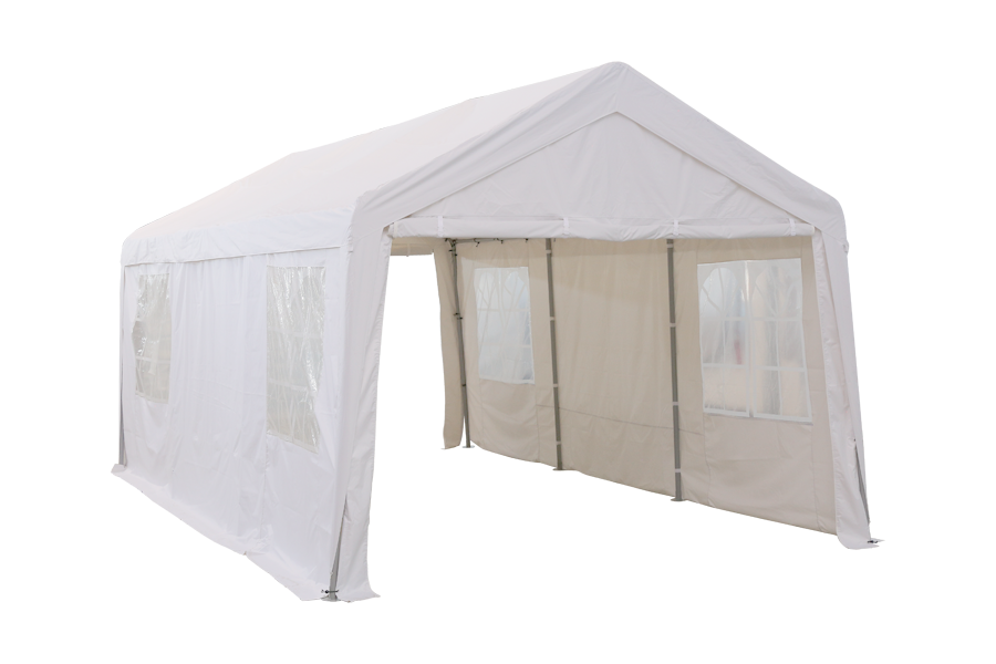 HYTIFE CANYON 13 x 20 ft Garage Shelter Carport with 2 Roll up Doors Waterproof Portable Storage Shed for SUV, Full-Size Truck and Boat , 10 Legs，Beige