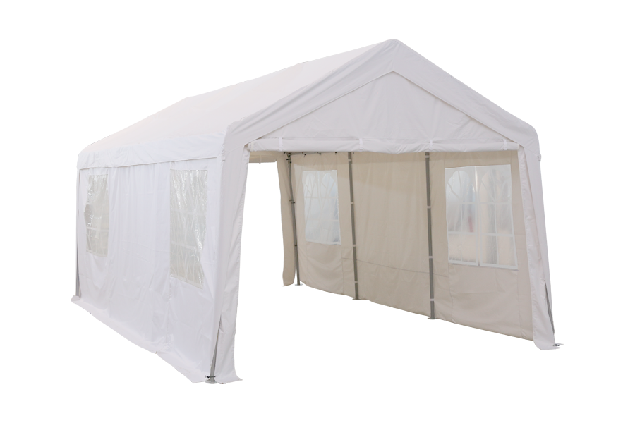 HYTIFE CANYON 13 x 20 ft Garage Shelter Carport with 2 Roll up Doors Waterproof Portable Storage Shed for SUV, Full-Size Truck and Boat , 10 Legs，Beige