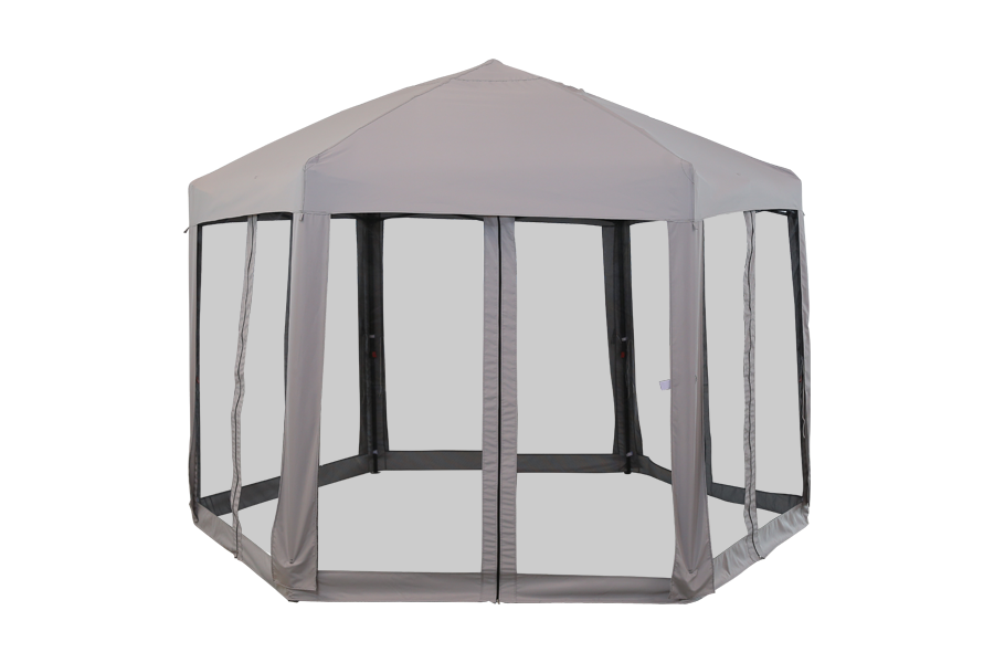 Hytife 12x12 ft. Pop Up Gazebo, 2-Tone Portable Canopy/Tent, Outdoor Hexagon Steel Frame Soft Top Gazebo, Mesh Sidewalls and Carry Bagcluded
