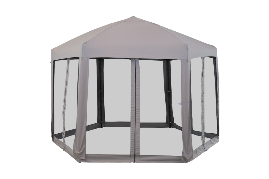 Hytife 12x12 ft. Pop Up Gazebo, 2-Tone Portable Canopy/Tent, Outdoor Hexagon Steel Frame Soft Top Gazebo, Mesh Sidewalls and Carry Bagcluded