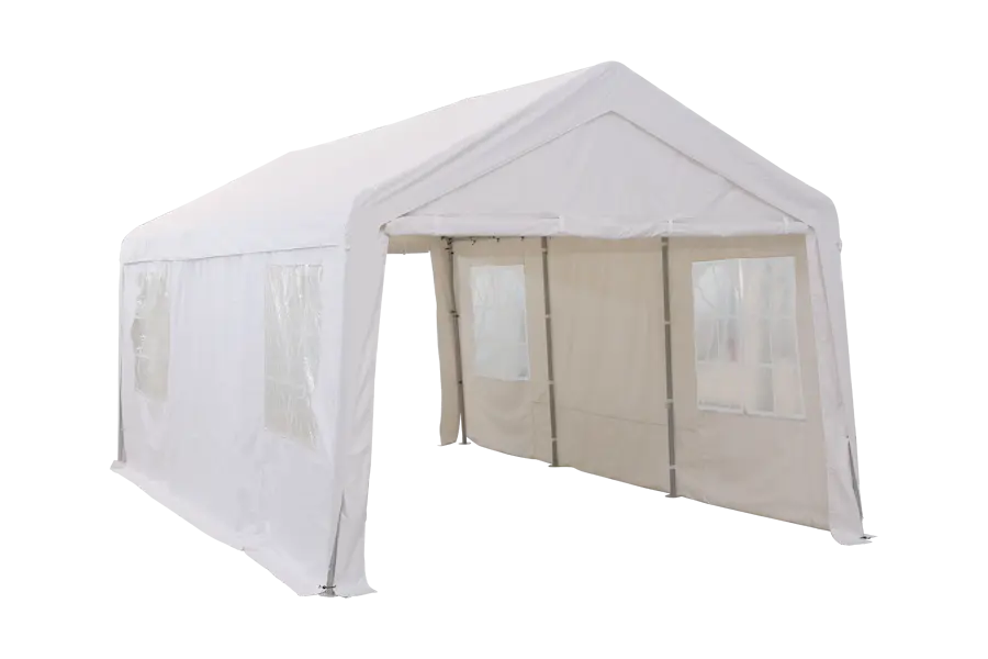 HYTIFE CANYON 13 x 20 ft Garage Shelter Carport with 2 Roll up Doors Waterproof Portable Storage Shed for SUV, Full-Size Truck and Boat , 10 Legs，Beige